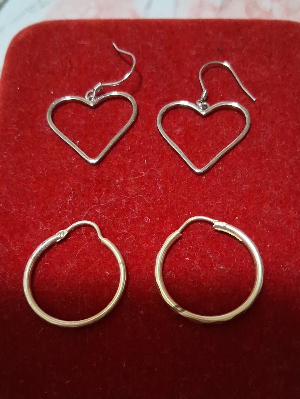 Silver Heart Dangle Earrings - Women's Jewelry